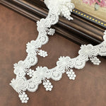 ruban dentelle blanc motif floral mariage largeur 1.97in polyester élastique robes décorations textiles maison