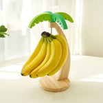 porte bananes suspendu bois feuilles vertes fruits décoratif tropical étagère cuisine