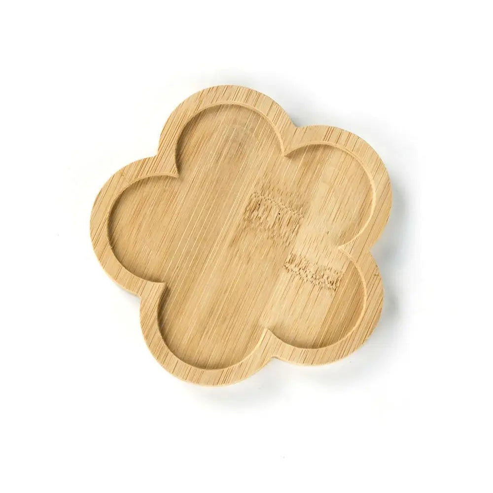 assiettes bambou naturel moderne rayures horizontales différents animaux fleur chat cerf