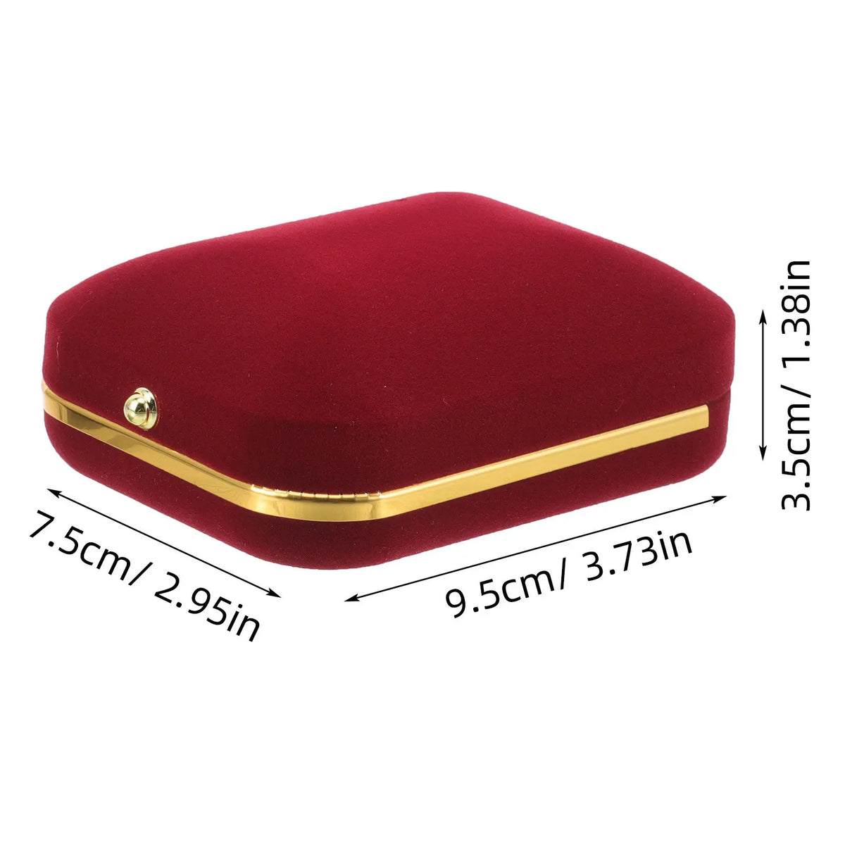 boîte bijoux velours rouge classique organisateur colliers rangement bagues oreilles