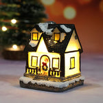 décorations noël miniatures maison guirlandes lumineuses bric rouge noir blanc vert