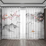rideaux blancs paysages japonais aquarelle moderne pièces polyester 75x166cm 105x230cm
