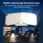 projecteur solaire led détecteur mouvement ip65 moderne mural noir blanc bleu grille led 3000mAh