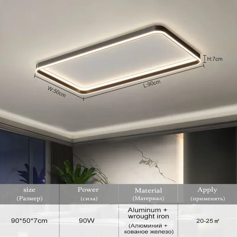 lampe led moderne rectangulaire blanc éclairage quotidien télécommande 40cm 50cm 90cm chambre salon