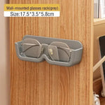 porte lunettes mural blanc gris transparent adhésif moderne minimaliste rangement plastique respectueux environnement