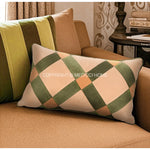 taie d'oreiller jacquard animal compagnie beige marron vert olive contemporain polyester respectueux environnement oblong