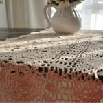 chaise table crochetée motifs floraux texture ajourée rustique vintage beigeclair