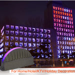 projecteur mural led moderne 7w gris rouge vert jaune violet bleu projections géométriques ip65