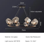 suspension lumineuse moderne scandinave ampoules led noir transparent