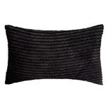 coussin velours côtelé gris orange bleu moderne rayures horizontales 30x50cm machine lavable