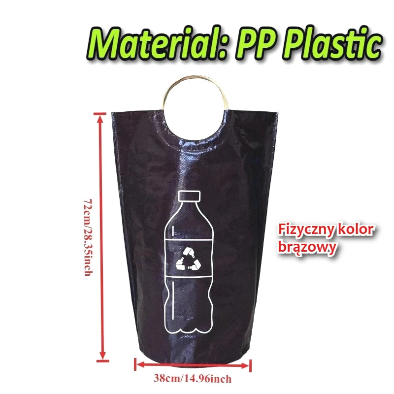 sac rangement pliable bouteilles recyclage 82l 115l moderne pratique poignées métalliques opaques illustration recyclable