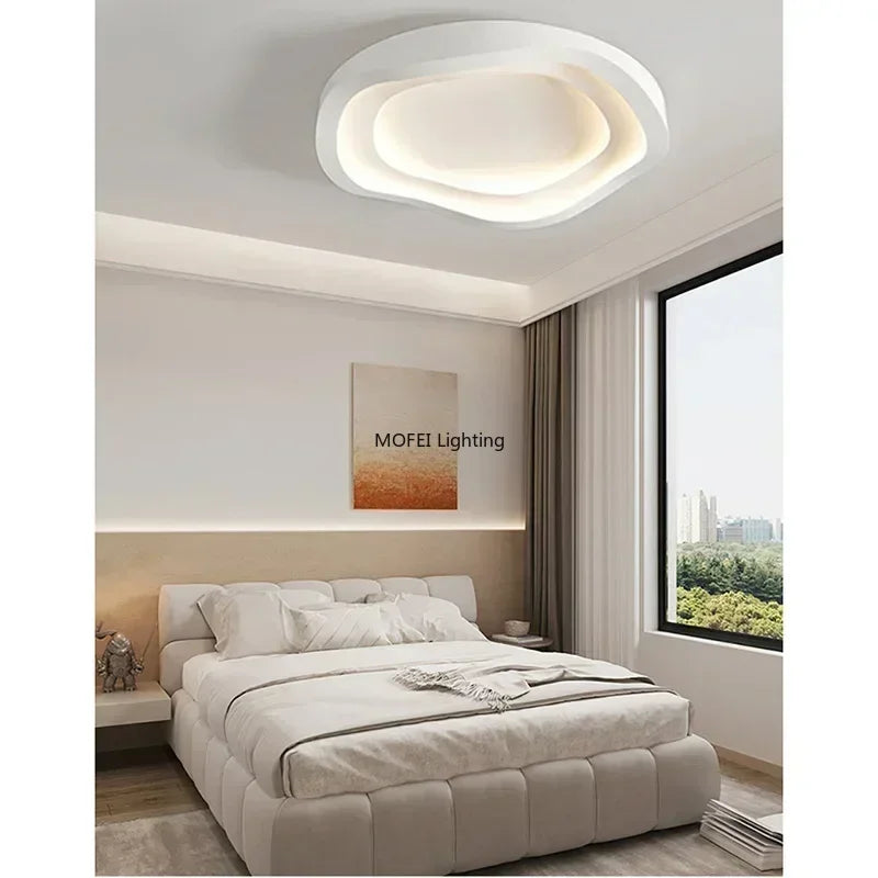 plafonnier led moderne blanc contemporain ovales opacité commandes tactiles