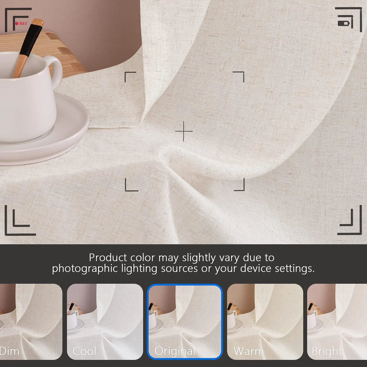 rideau cuisine lin beige clair moderne opacité tasse soucoupe pomme pin bobine corde