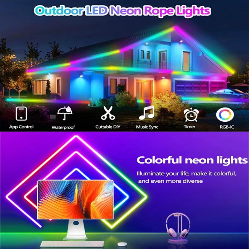 Ruban LED néon découpable et flexible