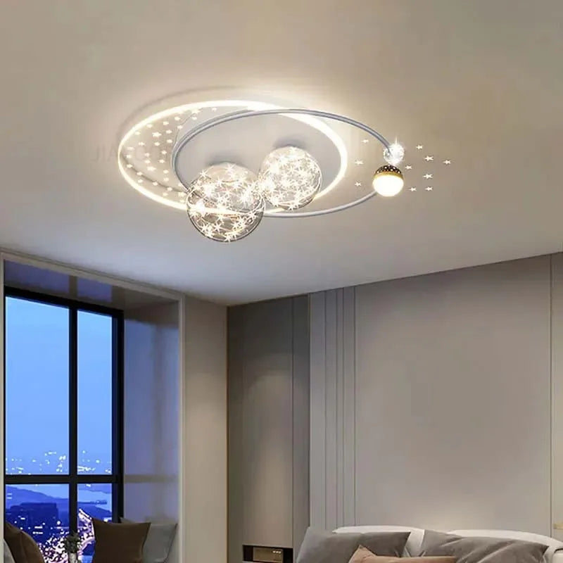 plafonnier moderne blanc doré acrylique motifs lumineux facile certifications sécurité