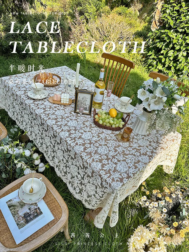 nappe table brodée florale blanche classique extérieur intérieur machine blanc noël pâques
