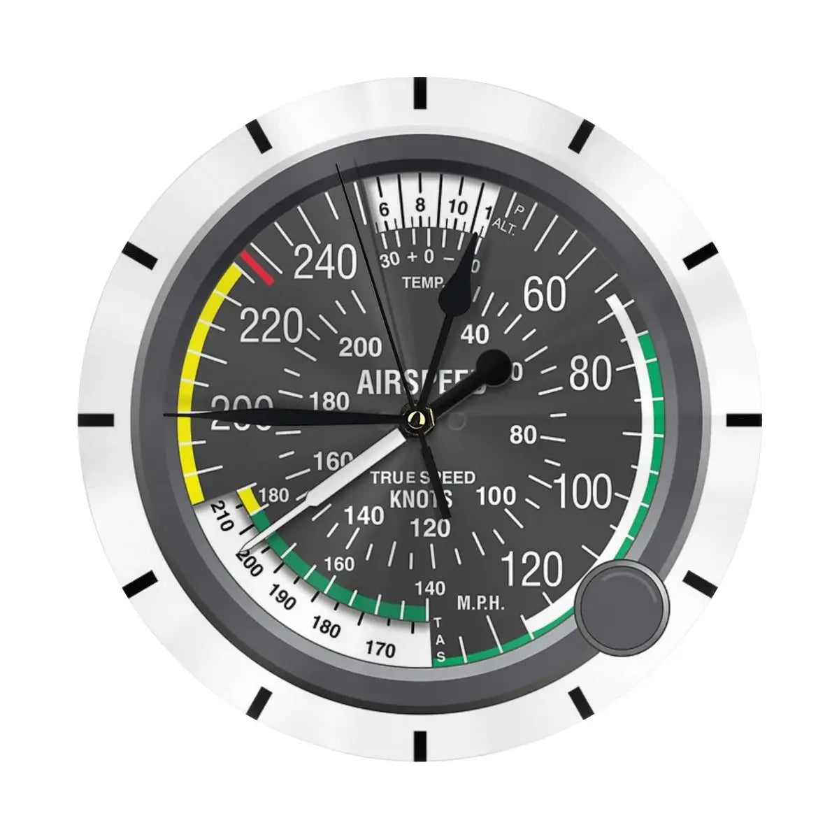 compteur vitesse mural classique quartz aiguille noir blanc vert jaune graduations vintage chambre salon
