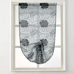 rideau moderne fleur gris rose blanc transparent 100 polyester chambre salon