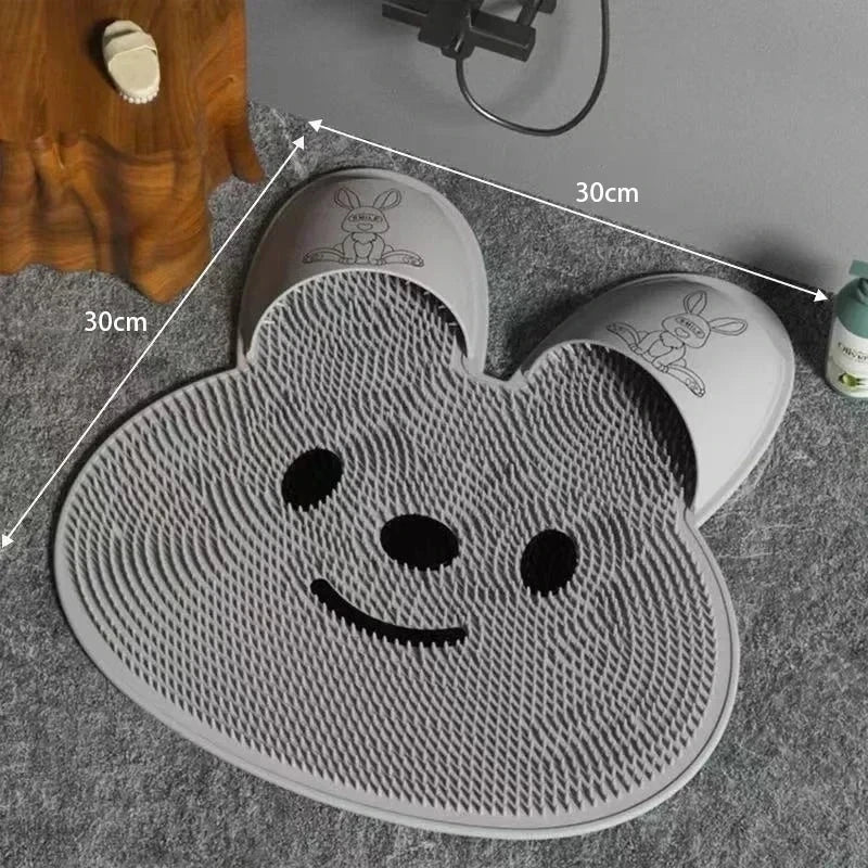 tapis bain animal motif blanc adhésif chaussons savon produit moderne ludique