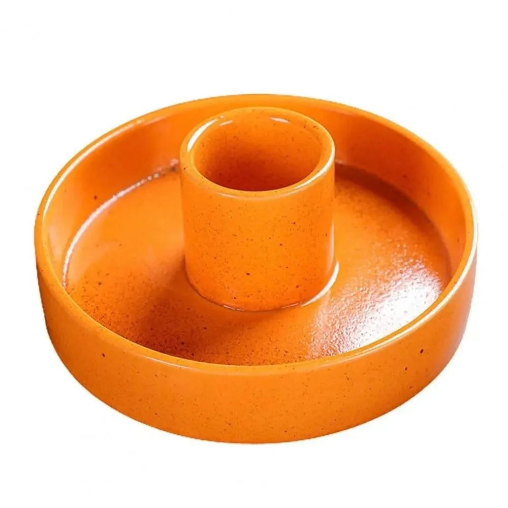 support bougie moderne blanc bleu jaune orange piqueté facile nettoyer décoration maison salon