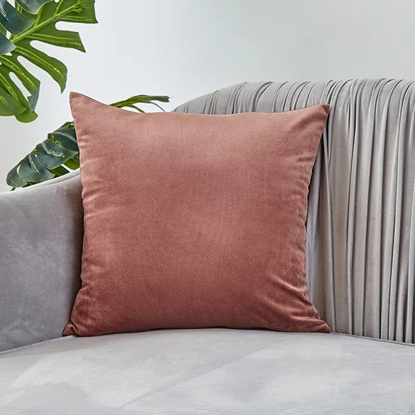 coussin velours moderne 50x50cm bleu vert orange gris sans fixations machine lavable