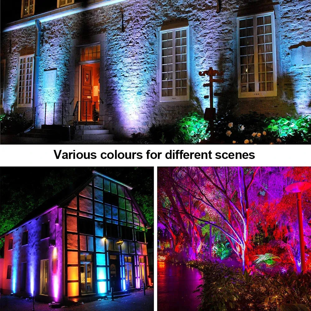 projecteur led ip66 rgb moderne télécommande tuya câble noir extérieur intérieur