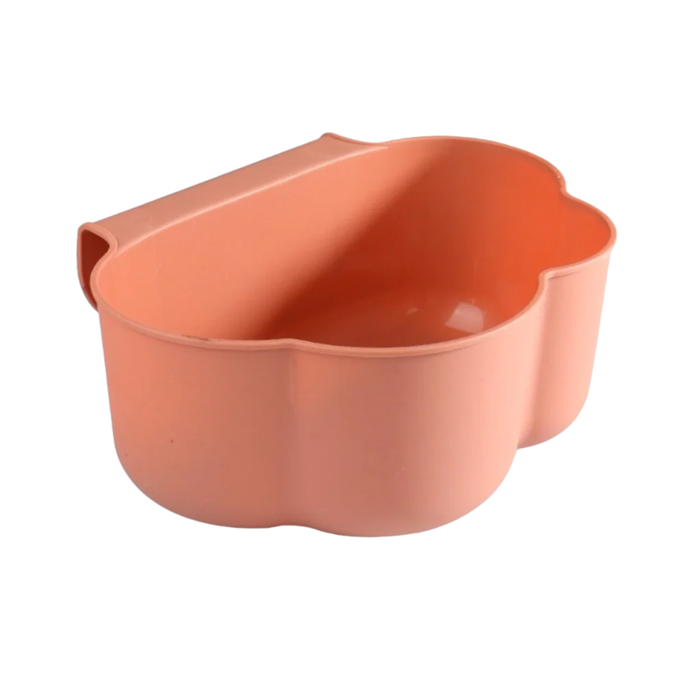 poubelle suspendue moderne forme florale blanc bleu orange déchets cuisine rangement minimaliste