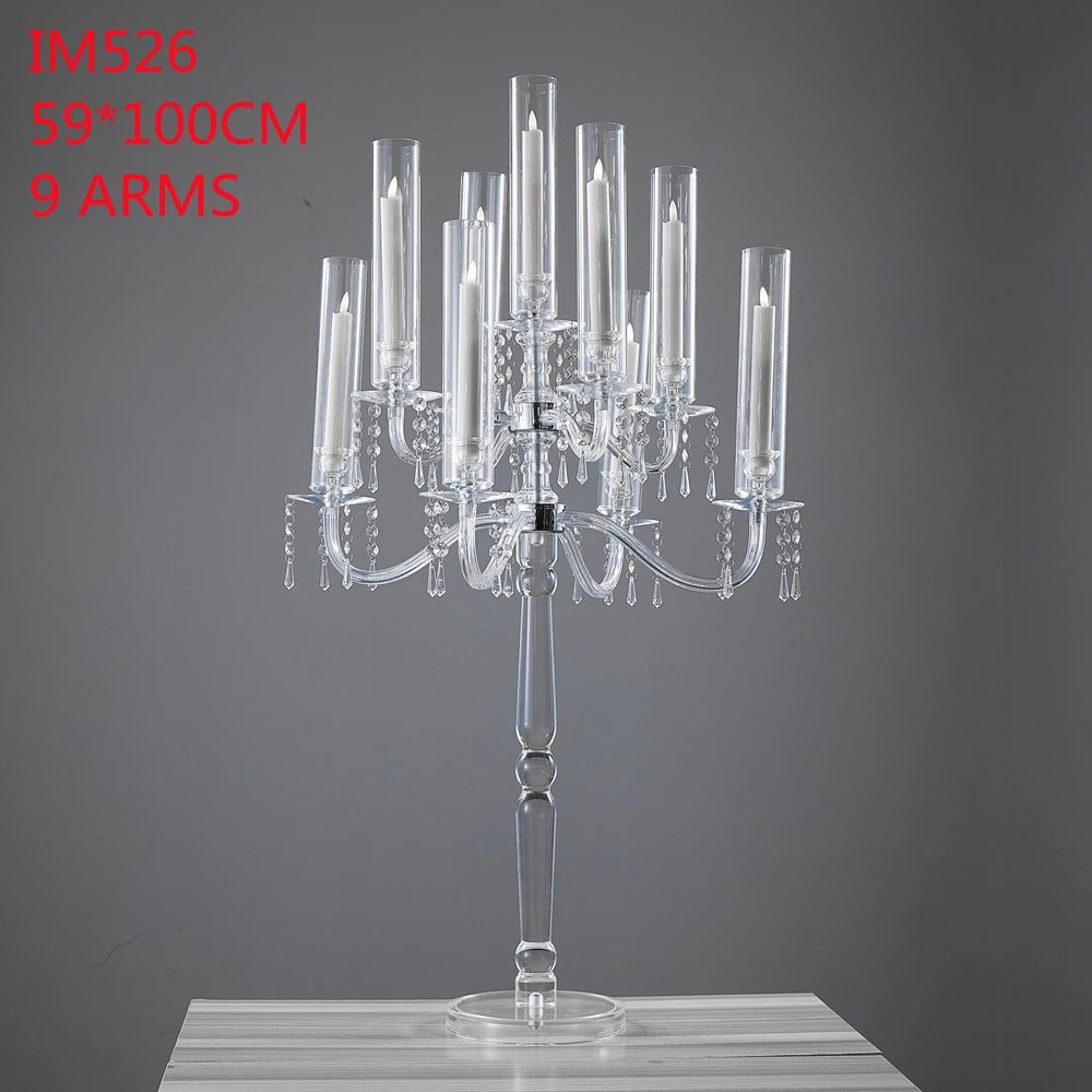 bougeoirs transparents moderne support bougie grande taille décoration mariage table événement transparent acrylique sans