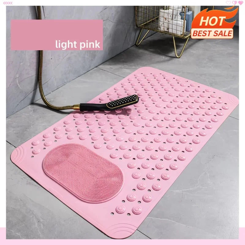 tapis bain antidérapant rose bleu khaki vert texture bosselée moderne drainage pvc