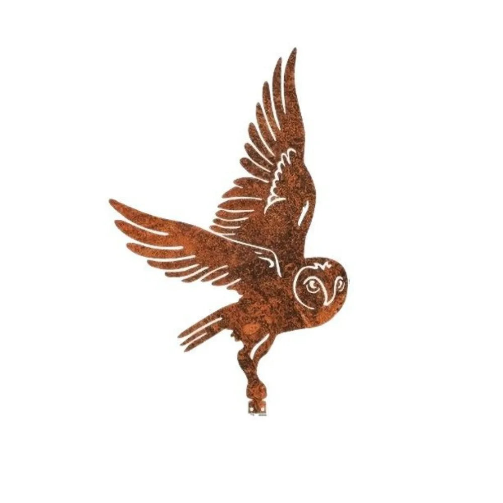 décoration extérieure sculpture oiseau métal bronze rustic artisanal 30x19.5cm jardin unique