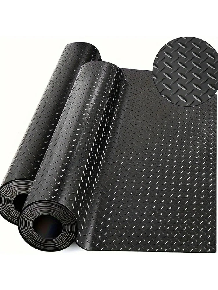 tapis sol noir diamanté moderne résistant corrosion garage salle sport 100x180cm