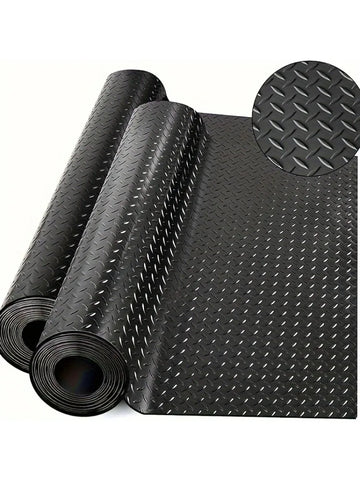 tapis sol noir diamanté moderne résistant corrosion garage salle sport 100x180cm