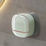 distributeur savon mural blanc vert pastel moderne minimaliste adhésif grille drainage plastique