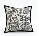 housse coussin géométrique noir blanc modernes 45x45cm amovibles lavables adultes casa bohème