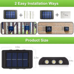 applique murale solaire noire 10 led lumière blanche moderne auto installationextérieur