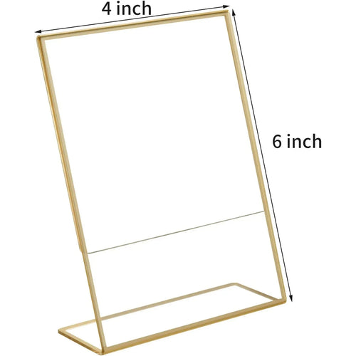 cadre photo acrylique transparent bord doré support table mariage menu menu transparent élégant