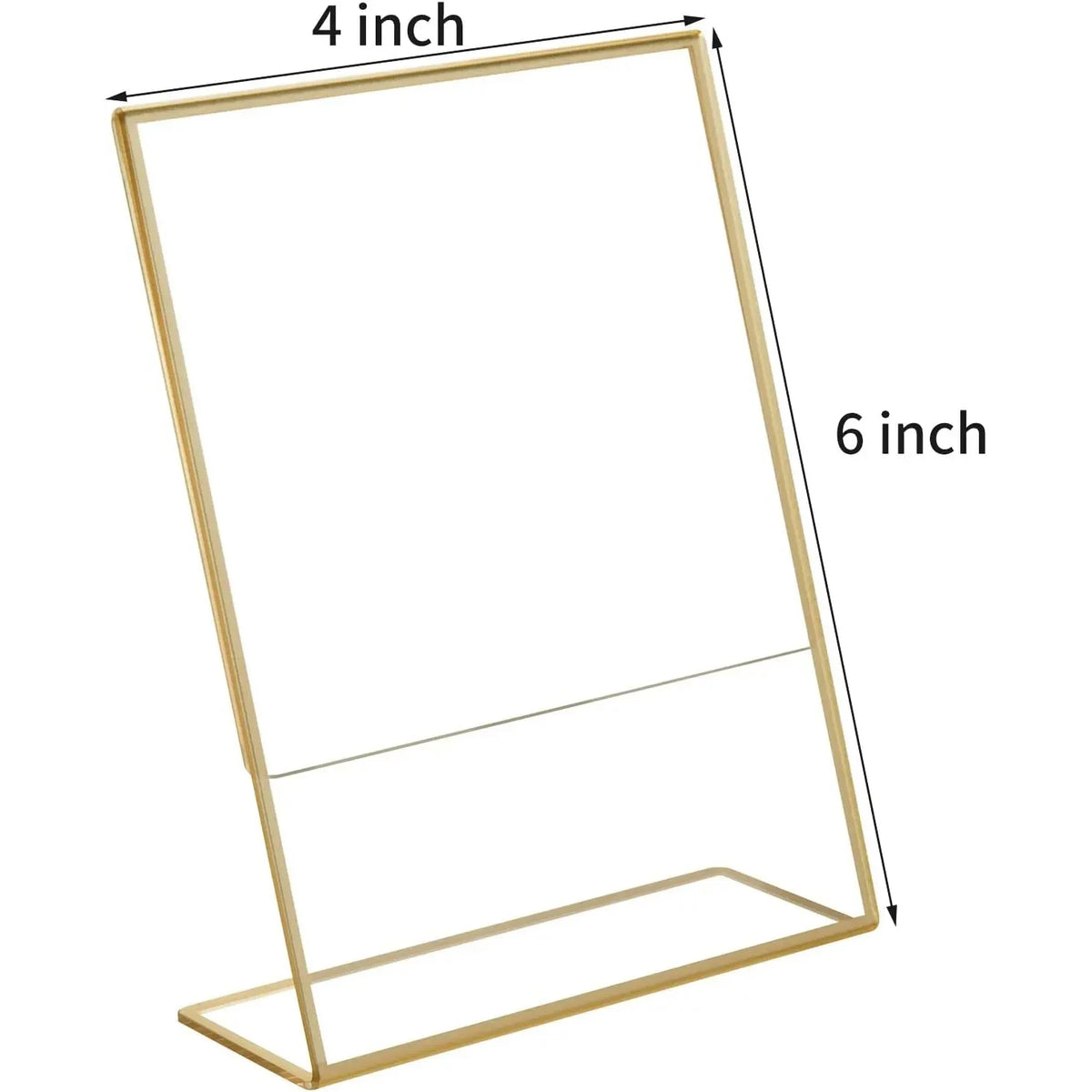 cadre photo acrylique transparent bord doré support table mariage menu menu transparent élégant
