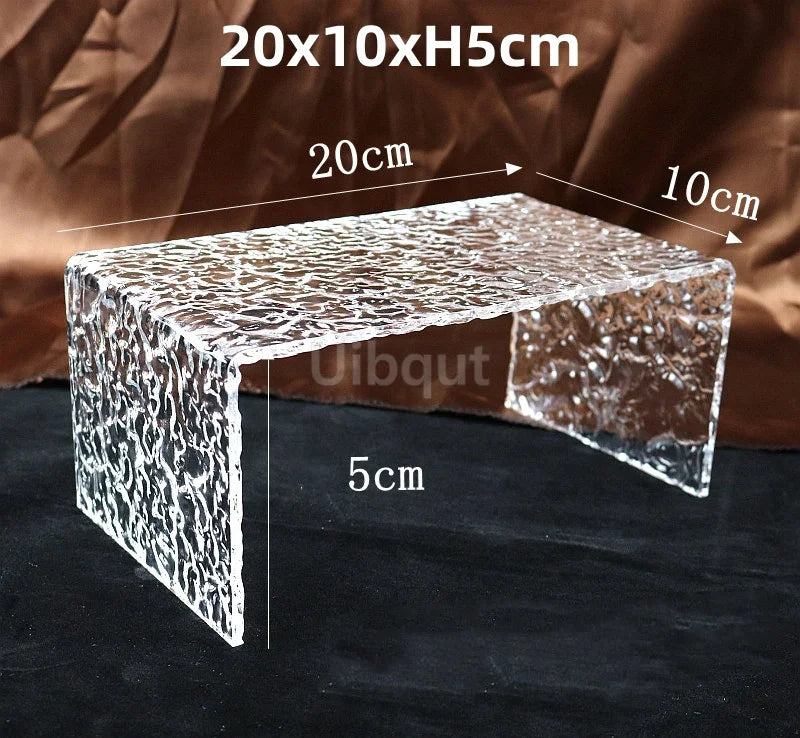présentoir transparent moderne cupcakes stand acrylique texturé rangement étagère exposant deux pièces