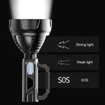 lampe torche puissante rechargeable écran digital résistante choc mode défense lumière intense camping