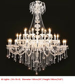 lustre cristal transparent classique 10 lumières baroque salon decoration chrome poli câbles fixation