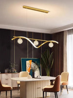 suspension lumineuse moderne or noir blanc sphères translucides élégant led chambre salon