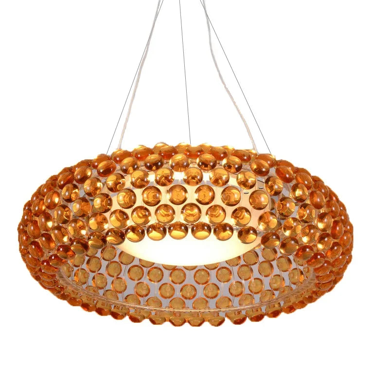 suspension lumineuse moderne acrylique opaques blanc pendentif autoinstallation 35cm 50cm 65cm amber transparent