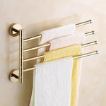 porte serviettes mural or quatre barres moderne serviettes bain multicolore fixations murales minimalistes