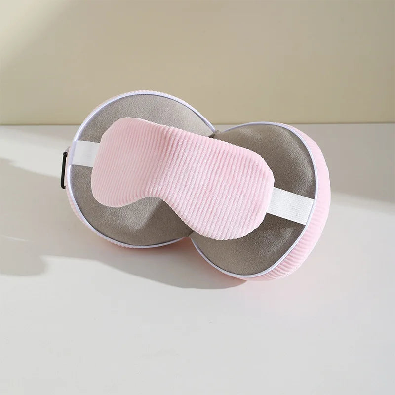 masque sommeil vert clair gris rose pâle rayures verticales bande velcro moderne confortable opaque