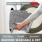 tapis bain moderne chenille dense absorbant durable gris peluche boules salle bain