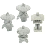 Lanternes miniatures traditionnelles gris texture granit opaques accessoire décoration intérieure maison