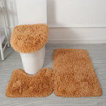 ensemble tapis salle bain pièces beige clair peluche douce antidérapant moderne absorbant