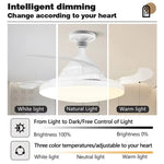 ventilateur lumière led invisible télécommande ampoules moderne minimaliste fixations blanc