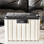 boîte rangement bijoux serrure combinaison moderne beige rayures poignée storage boxABS