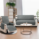 housses canapé gris beige quiltées boucles métalliques protection moderne places